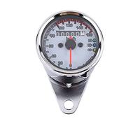 Tachimetro contachilometri 12V LED universale 0-160km / h Contachilometri contachilometri moto contagiri contagiri, indicatore singolo(White)