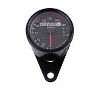 Tachimetro contachilometri 12V LED universale 0-160km / h Contachilometri contachilometri moto contagiri contagiri, indicatore singolo(Black)