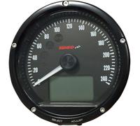 Tachimetro Koso D75 con superficie quadrante nera 0-240 km/h universale