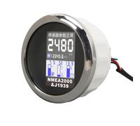 Tachimetro Digitale, Contagiri Multifunzione per Barca per Misuratore di Tensione NMEA2000 85 Mm per Auto per Yacht (quadrante nero)