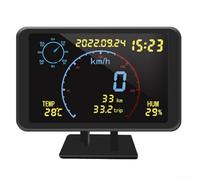 Tachimetro digitale GPS HUD Head Up Display con display LCD che mostra velocità, altitudine, temperatura, bussola e umidità per cruscotto del veicolo con controllo automatico della potenza