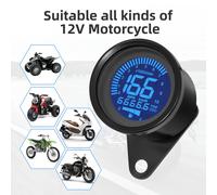 Tachimetro Digitale Per Moto 7 Colori Contachilometri Display LCD Universale
