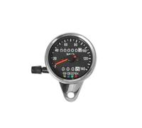 Tachimetro Elettronico Per Moto DC12V Universale Retrò Vintage | Pannello Strumenti Indicatore Contagiri Retroilluminazione Doppio Contachilometri(Black n Black)