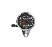 Tachimetro Elettronico Universale Per Moto KM/H Retroilluminazione | Pannello Strumenti Strumento Per Contagiri Vintage Retrò Doppio Contachilometri(Chrome n Black)