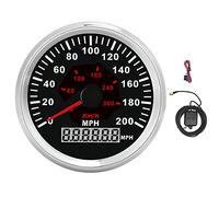 Tachimetro GPS 3-3/8 pollici Indicatore di velocità 200MPH 300KM/H Protezione IP67 Quadrante nero Lunetta argentata