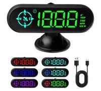 Tachimetro GPS Auto, Headup Display Auto USB Powered con GPS Beidou, tachimetro moto con bussola allarme di velocità, display Head Up Auto Plug and Play Adatto per tutti i veicoli, display trasparente