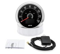 Tachimetro GPS digitale da 85 mm, 0-160 MPH, 0-200 KMH, con antenna for auto, barca, retroilluminazione a 7 colori(160 MPH BS)