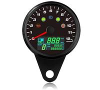 Tachimetro GPS Impermeabile 85 Mm 0-299 Km/h MPH | Componenti Per Motociclette Contagiri 0-12000 Giri/min Contachilometri Viaggio N-6 Per Auto Moto KISSGPIPOL(BN with bracket)