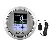 Tachimetro GPS marino leggero, contachilometri automatico per barche in acciaio inossidabile da 85 mm Tachimetro digitale impermeabile, per auto, navi, yacht, camion, motocicli(bianca)