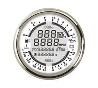 Tachimetro GPS Multifunzione 85 Mm 6 In 1 Per Auto | Cluster Strumenti Moto Voltmetro 12V 24V Livello Carburante Temperatura Acqua Pressione Olio REOKIP(12V 10bar-WS)