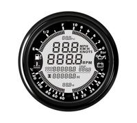 Tachimetro GPS Multifunzione 85 Mm 6 In 1 Per Auto | Cluster Strumenti Moto Voltmetro 12V 24V Livello Carburante Temperatura Acqua Pressione Olio REOKIP(24V 10bar-BN)