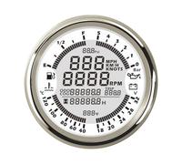 Tachimetro GPS Multifunzione 85 Mm 6 In 1 Per Auto | Pannello Strumenti Voltmetro 12V 24V Livello Carburante Temperatura Acqua Pressione Olio(24V 5bar-WS)