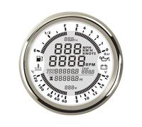 Tachimetro GPS Multifunzione 85 Mm 6 In 1 Per Auto | Voltmetro 12V 24V Livello Carburante Temperatura Acqua Pressione Olio(12V 5bar-WS)