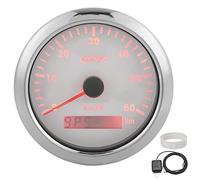 Tachimetro GPS, Tachimetro GPS per Auto, Tachimetro in Acciaio Inossidabile ABS per Moto con Scatola di Ricezione GPS per Auto Barche 9-32 V (WHITE)