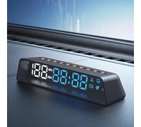Tachimetro HUD per auto, compatibile con cavo di alimentazione OBD, include regolazione automatica della luminosità e cablaggio nascosto (versione inglese)