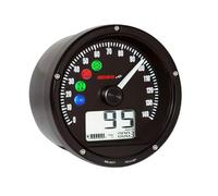 TACHIMETRO KOSO D75, 0-140 KM/H O MP/H, Nero E Bordino Cromato