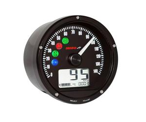 TACHIMETRO KOSO D75, 0-140 KM/H O MP/H, Nero E Bordino Cromato