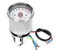 Tachimetro Moto Universale LED Display - Contagiri Elettronico Dc 12V Argento Bianco 13000 Giri/Min