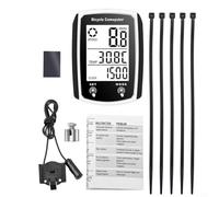 Tachimetro per bicicletta, impermeabile, wireless, contachilometri, con display LCD retroilluminato, avvio/arresto automatico, accessori per ciclismo su strada MTB (bianco)