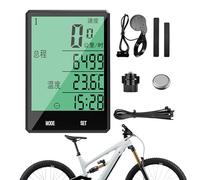 Tachimetro per bicicletta, tachimetro digitale con retroilluminazione automatica, display LCD da 7,1 cm, impermeabile, wireless, per ciclisti notturni e principianti