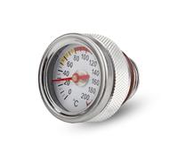 Tachimetro per moto con indicatore di temperatura | Tappi per moto con indicatore di temperatura dell'olio 0-200℃ Indicatori Quadrante M20 1.5 Nero/Argento Manometro N0HF