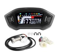 Tachimetro per Moto Contagiri LCD Contachilometri Digitale Retroilluminazione Indicatore di Velocità Impermeabile per 1 2 4 Cilindri Moto