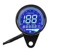 Tachimetro per moto, Keenso 12V DC Moto universale impermeabile LED retroilluminazione digitale Misuratore di livello olio Voltmetro Tensione Nero