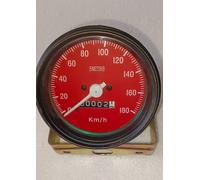 Tachimetro Smiths da 85 mm in senso orario km/h quadrante rosso lunetta nera