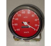 Tachimetro Smiths quadrante rosso lunetta cromata 100 mm