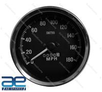 Tachimetro Smiths Riproduzione Nero Viso 100 MM Diametro M18x1.5 Filo 180 Mph