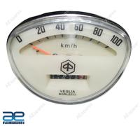 Tachimetro Speedo 100 Km/h Crema Viso per Vespa Vbc Sprint Rally SS 150 NUOVO