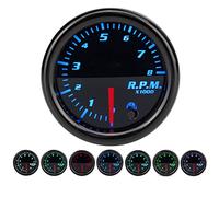 Tachimetro universale 12V per auto, tachimetro Riloer Auto 2"/52mm con supporto di montaggio e cavo, 0-8000 RPM, display LED a 7 colori con illuminazione multicolore regolabile