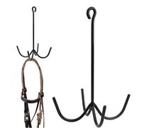Tack Hook - 4 Prong Equestrian Gear Organizer Rack, 2 Piece Tack Rack Heavy Duty Wall Mounted Hooks Holder, Stable Barn Garage Utility Storage Hook for Halters Reins Saddles Equipment