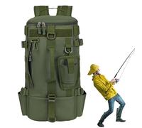 Tackle Box, zaino per la , borsa da viaggio, con supporti per canna da , borsa per attrezzi da , grande borsa per il campeggio e il ran, Verde militare, Se référer au descriptif,
