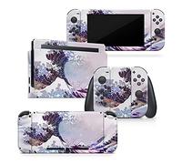 TACKY DESIGN Pelle acquerello compatibile con Nintendo Switch, Wave Off Kanagawa Switch Skin, vinile adesivo 3m, copertura completa avvolgente