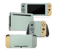 Tacky Design Skin retrò compatibile con Nintendo Switch Skin - Premium Vinyl 3M Green Color Wave Blocking Nintendo Switch - Switch Skin per Console, Dock, Joy Con - Decal Full Wrap