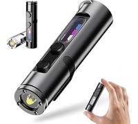 Taclite Mini - The Ultimate Everyday Micro Tool,Rechargeable LED Magnetic Super Bright Tactical Flashlight High Lumens with Hat Clip,Waterproof, 3 Brightness,Multitool - Gifts for Men (Black)