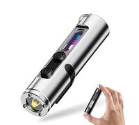 Taclite Mini - The Ultimate Everyday Micro Tool, Rechargeable Super Bright Magnetic Tactical Flashlight, High Lumens, Hat Clip, Waterproof, 3 Brightness Levels (Silver)