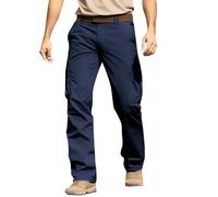 tacniseyw Pantaloni cargo da uomo a gamba larga, elasticizzati, in vita elasticizzata, per escursionismo, casual, campeggio, lavoro, con tasche multiple, comodi e leggeri, Marina Militare, 5XL