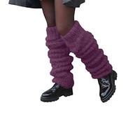 tacniseyw Scaldamuscoli da donna Fuzzy calzini lunghi pelosi calze pantofole calze scaldamuscoli lunghezza al polpaccio o al ginocchio, Viola, Taglia unica