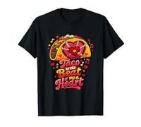 Taco al Ritmo del Mio Cuore Taco Love Music Retro Valentine Maglietta
