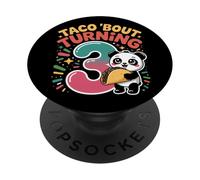Taco Bout Turning 3 - Divertente panda per il terzo compleanno PopSockets PopGrip Adesivo