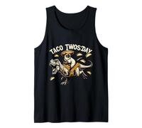 Taco Divertente Twosday umoristico Gatto Siamese Chef T-Rex Tacos Canotta
