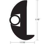 Taco Elastico Vinile 1-7/8 " x1-1/16 " Rub Ferroviario 70' Nero W Inserire