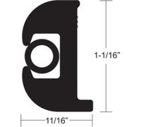 Taco Elastico Vinile Rub Ferroviario Kit Nero W / Inserire 70' 1-1/16 " x11/16 "