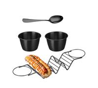 Taco Holders Stand with Sauce Cup, Burrito Stand Dishwasher Safe, Hollow Heat-Resistant Taco Stand, Multi-Purpose Taco Bar Serving Set, Grill Safe Taco Stand for Party, Taco Holders for Restaurant Use