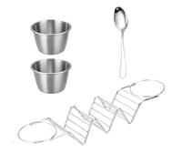 Taco Holders Stand with Sauce Cup, Burrito Stand Dishwasher Safe, Hollow Heat-Resistant Taco Stand, Multi-Purpose Taco Bar Serving Set, Grill Safe Taco Stand for Party, Taco Holders for Restaurant Use