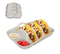 Taco Plates - Silicone Shell Holder Tray for Organized Serving, Reusable Snack Plate with Non-Slip Design, Dining Accessory for Home, Picnic, Camping, Barbecue, Party Supplies