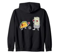 Taco Vs Burrito Boxing Fighters Carne di Manzo Messicana Tortilla Felpa con Cappuccio