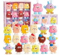 Tacobear 24 Pezzi Squishy Antistress Bambini Alleviare Stress Giocattolo da Spremere Kawaii Portachiavi Gadget Compleanno Bambina e Bambino, Regalini Fine Festa Compleanno